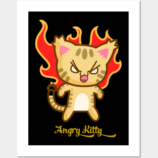 Angry Kitty cat Posters and Art